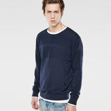 G-Star RAW® Tiafect Round Knit Azul oscuro flat front