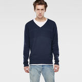G-Star RAW® Tiafect V-Neck Knit Azul oscuro model front
