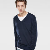 G-Star RAW® Tiafect V-Neck Knit Azul oscuro flat front