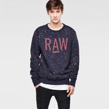 G-Star RAW® Evin Round Neck Sweat Azul oscuro model front