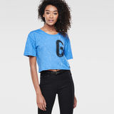 G-Star RAW® Elodie Cropped Round Neck T-Shirt Midden blauw