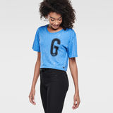 G-Star RAW® Elodie Cropped Round Neck T-Shirt Midden blauw