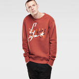 G-Star RAW® Lamar Round Neck Sweat Red model front