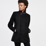 G-Star RAW® Pea Wool Relaxed Coat Noir model front