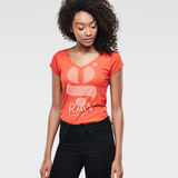 G-Star RAW® Loreen V-Neck T-Shirt Rot
