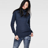 G-Star RAW® Becka Turtle Knit Azul oscuro model front