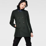 G-Star RAW® Pea Wool Relaxed Coat Green model side