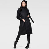 G-Star RAW® Minor Wool Slim Trench Black model front