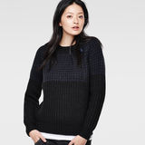 G-Star RAW® Ave Round Neck Knit Donkerblauw model front