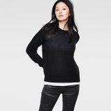 G-Star RAW® Ave Round Neck Knit Azul oscuro model side