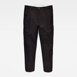 G-Star RAW® Bronson Pleated Relaxed Tapered Chino Black flat front