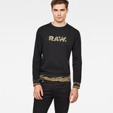 G-Star RAW® Tahire Stalt Deconstructed Sweater Black model front