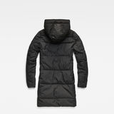 G-Star RAW® Whistler Hooded Quilted Slim Long Coat Black flat back