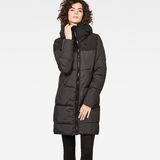 G-Star RAW® Whistler Hooded Quilted Slim Long Coat Black model front