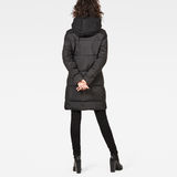 G-Star RAW® Whistler Hooded Quilted Slim Long Coat Black model back