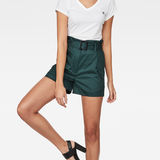 G-Star RAW® Rovic High waist Paperbag Shorts Green model front