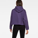 G-Star RAW® Flemster Relaxed Cropped Hooded Sweater Purple model back