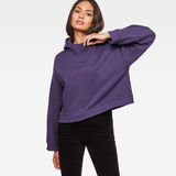 G-Star RAW® Flemster Relaxed Cropped Hooded Sweater Purple model front