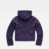 G-Star RAW® Flemster Relaxed Cropped Hooded Sweater Purple flat back