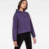 G-Star RAW® Flemster Relaxed Cropped Hooded Sweater Purple model side