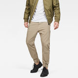 G-Star RAW® Bronson Zip Tapered Cuffed Chinos Beige model front