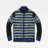 G-Star RAW® Rib Jacquard Zip Through Knit Medium blue