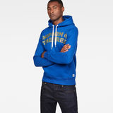 G-Star RAW® Graphic 83 Core Hooded Sweat Medium blue model front