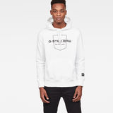 G-Star RAW® Graphic 33 Core Hooded Sweat White model front