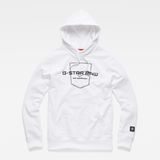 G-Star RAW® Graphic 33 Core Hooded Sweat White flat front