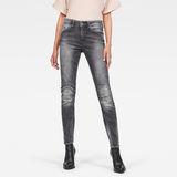 G-Star RAW® 5622 Knee Zip High Skinny Jeans Black front bust