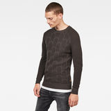 G-Star RAW® Suzaki Biker Knitted Sweater Grey model side