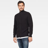 G-Star RAW® Stagione Zip Through Knitted Sweater Black model front