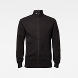 G-Star RAW® Stagione Zip Through Knitted Sweater Black flat front