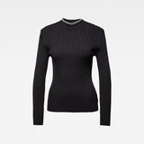 G-Star RAW® Lynn Mock Turtleneck Knitted Sweater Black flat front