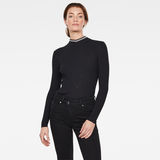 G-Star RAW® Lynn Mock Turtleneck Knitted Sweater Black model front