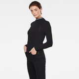 G-Star RAW® Lynn Mock Turtleneck Knitted Sweater Black model side
