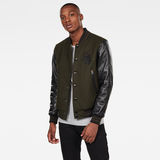 G-Star RAW® Bolt Leather Bomber Jacket Grey model front