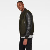G-Star RAW® Bolt Leather Bomber Jacket Grey model side