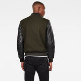 G-Star RAW® Bolt Leather Bomber Jacket Grey model back
