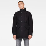 G-Star RAW® Scutar Utility Wool Trench Coat Black model front