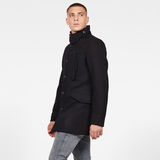 G-Star RAW® Scutar Utility Wool Trench Coat Black model side