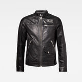 G-Star RAW® CNY Leather Jacket Studs Black flat front
