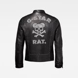 G-Star RAW® CNY Leather Jacket Studs Black flat back