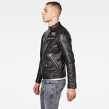 G-Star RAW® CNY Leather Jacket Studs Black model side