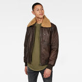 G-Star RAW® Bollard Leather Bomber Brown model front