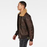 G-Star RAW® Bollard Leather Bomber Brown model side