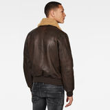 G-Star RAW® Bollard Leather Bomber Brown model back