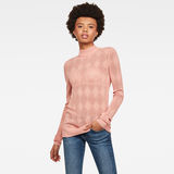G-Star RAW® Pointelle Turtleneck Knitted Sweater Pink model front