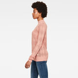 G-Star RAW® Pointelle Turtleneck Knitted Sweater Pink model side