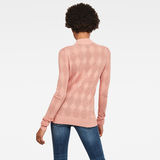 G-Star RAW® Pointelle Turtleneck Knitted Sweater Pink model back
